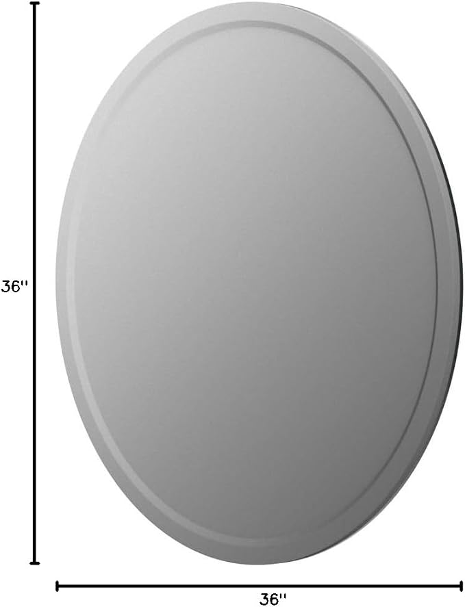 36" x 36" Frameless Round Wall Mirror Beveled Edge Bathroom Circle Mirror for Home Decor