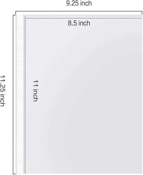 PANDRI Heavy Duty Clear Sheet Protectors - 1000 Pack for 8.5 x 11 Paper | Reinforced 11-Hole Design