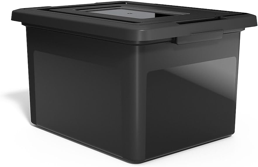 STAPLES Hanging File Folder Box - Durable Storage Organizer for Letter & Legal Size Documents, Black