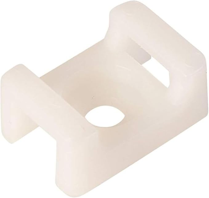 GTSE 8 Inch White Zip Ties, Saddle Mounts and Self Tapping Screws Set, 100 Pack Cable Ties, 50lb Strength, UV Resistant Strong Self-Locking Tie Wraps