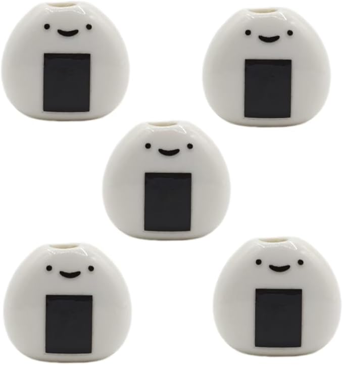 5 PCS Mini Flower Vase, Handmade Ceramic Rice Ball (Japanese Onigiri) Miniature Vases, Charming and Cute Design, Perfect for Dry Flowers - Bulk Bud Vases, Unique and Adorable Japanese Craft