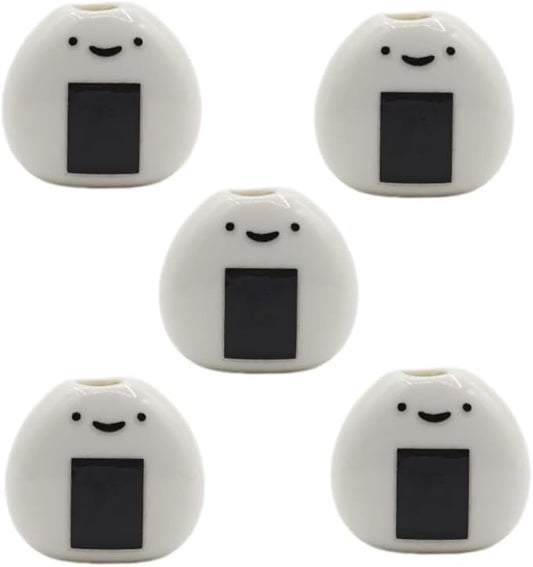 5 PCS Mini Flower Vase, Handmade Ceramic Rice Ball (Japanese Onigiri) Miniature Vases, Charming and Cute Design, Perfect for Dry Flowers - Bulk Bud Vases, Unique and Adorable Japanese Craft