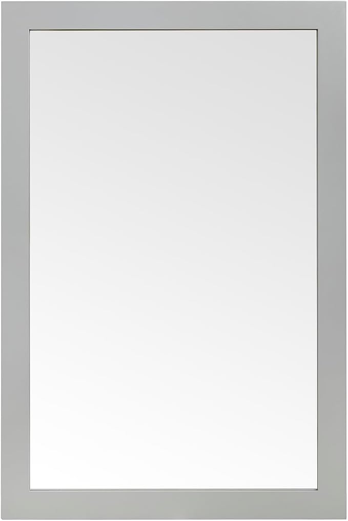 ARIEL Rectangular Wooden Mirror 24" x 36" in Grey, Flexible Horizontal/Vertical Hanging for Bathroom, Vanity, Entryway & Living Room Decor, Farmhouse Style