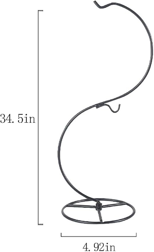 Ornament Display Stand Holder Iron Hanger Air Plant Stand Flower Pot Holder Iron Stand for Hanging Glass Globe Ball,Christmas Wedding Ornament, Home Office Decor (S-Style)