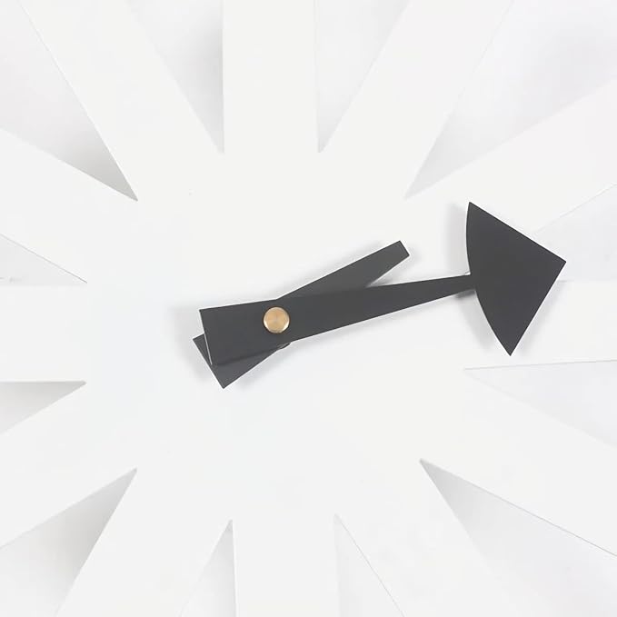 SHISEDECO Modern Non Ticking Mid Century Retro Design Decorative Silent Wall Quartz Clocks 10 Inch for Home, Living Room, Office and Bedroom etc.(Asterisk Clock White)