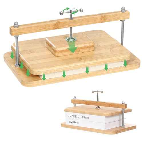 JFNoraiva Book Press, 11 * 7.9 in Bamboo Wooden Book Binding, Portable Books Binding for DIY & Beginners Bookbinding