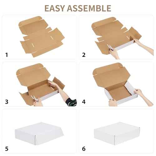 RLAVBL 75 Pack 6x4x2 Small Shipping Boxes, White Corrugated Cardboard Mailer Box for Packing, Mailing, Business