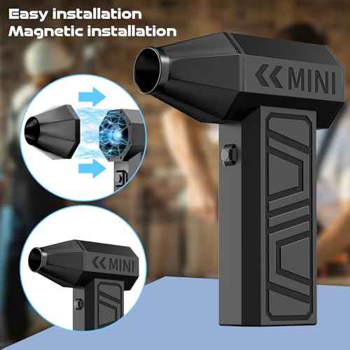 Electric Air Duster, 110,000 RPM Super Power Turbo Fan Cordless Air Duster, 3-Gear Adjustable Mini Blower with Fast Charging, Dust Blower for Computer, Keyboard, House, Outdoor and Car
