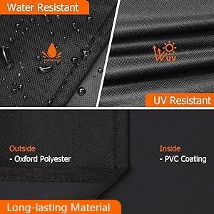 i COVER 66 Inch 600D Heavy Duty Water Proof Patio Outdoor Canvas Offset BBQ Barbecue Smoker Covers for Oklahoma Joe s Highland and Landmann Brinkmann Char-Broil Char-Griller