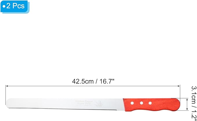 PATIKIL Floral Foam Knife, 2 Pcs 42.5 x 3.1CM Florist Professional Cutting Knife for Flower Foam Block Cake, Wooden Handle