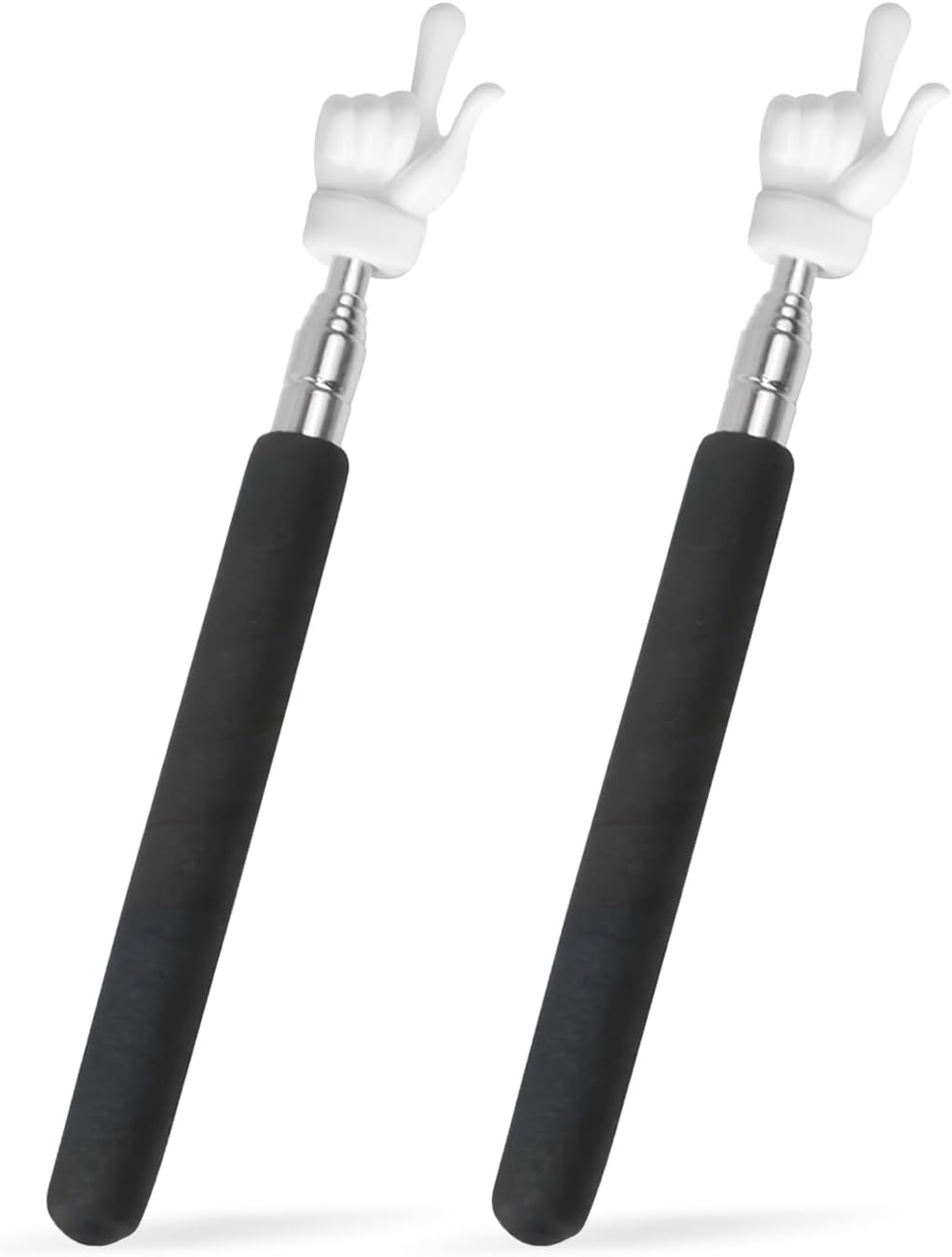 VOVIGGOL Telescopic Teacher Pointer - Extendable Mini Retractable Classroom Tool | 2-Pack (Black)
