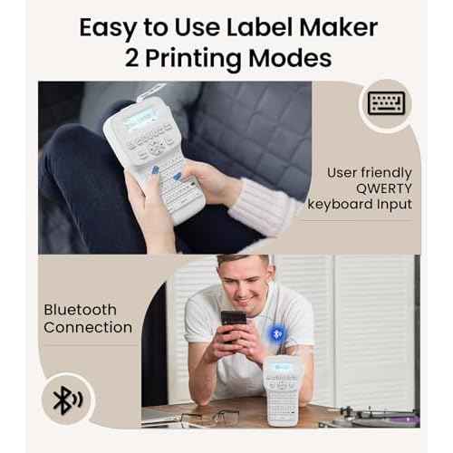 Label Maker Machine with-Tape, Handheld Label Maker with Backlit Screen & Keyboard, Portable Label Makers Rechargeable, LM1600 Bluetooth Labeler Labeling Machine for Home Office School Organization