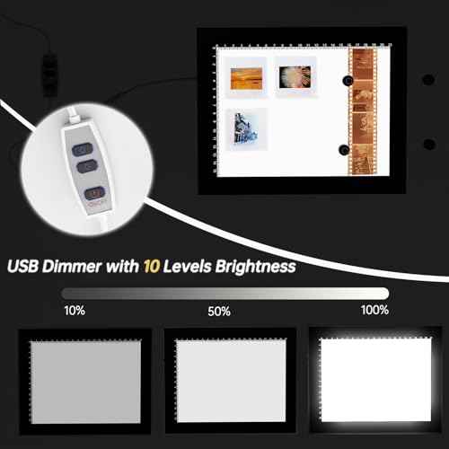 Magnetic Slide Viewer 8¡±x6¡± Light 5600K Ultra-Thin 10 Levels Adjustable Brightness Backlight for Slides and 35mm Film Negative Scanning