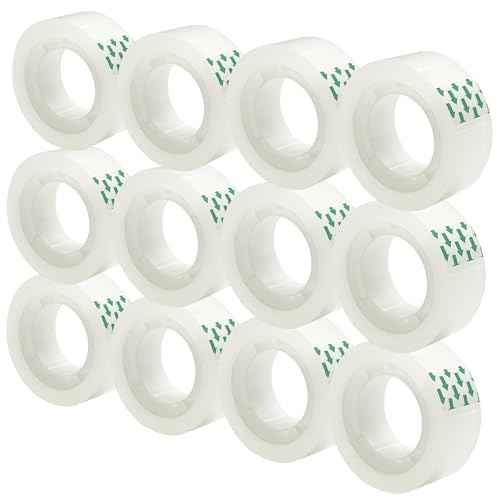 Invisible Tape, Writable Tape Repairing Tape Wall Safe Tape Gift Wrap Tape, 12 Rolls