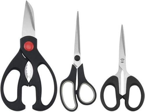 Craft Scissors 3-Pack by [Brand Name] - All-Purpose Blades with Comfort Grip Handles for Sewing & Crafts