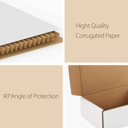 RLAVBL 75 Pack 6x4x2 Small Shipping Boxes, White Corrugated Cardboard Mailer Box for Packing, Mailing, Business