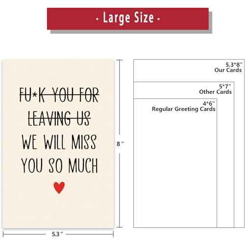 Funny Retirement Card for Men, Coarse Coworker Leaving Card for Colleagues, Farewell Gifts for Boss, Humorous New Job Card for Friends - Leaving Us We Will Miss You So Much