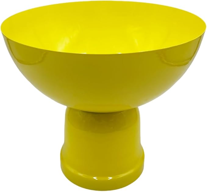 12 Inch Wide Decorative Handmade Iron Modern Flower Vase in Yellow