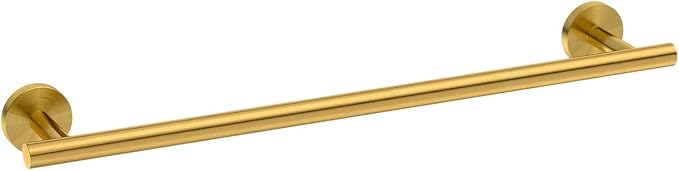USHOWER Brushed Gold Towel Bar, 24-Inch Towel Racks for Bathroom Wall-Mounted, SUS304 Stainless Steel Towel Rod (Total Length 26-Inch)