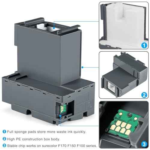 C13S210125 Ink Maintenance Box (S210125/SC23MB), Waste Ink Tank Replacement Compatible for EPSON Surecolor SC-F170 F100 F150 Dye Sub Printers - 2 Packs