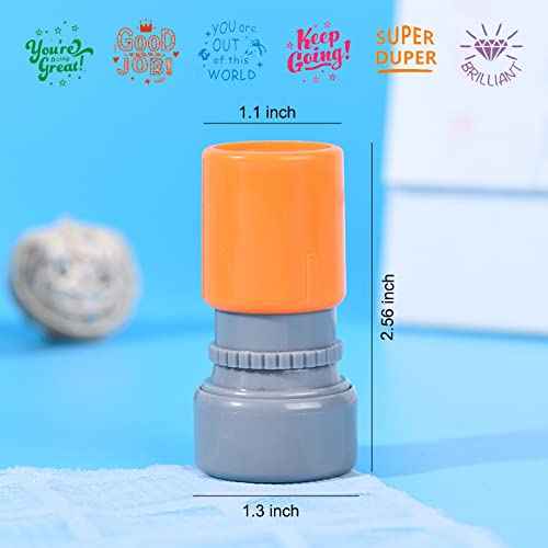 WAFJAMF Pack of 6 Sorted Teacher Stamp Teachers Self-Inking Rubber Stamps Teacher Review Photosensitive Stamps Behavior Stamps for Education Good Job-6pcs