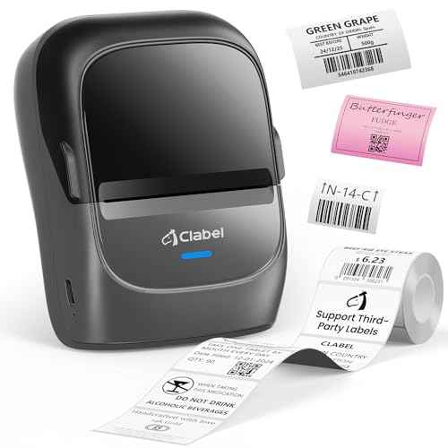 CLABEL Label Maker Machine with Tape: 221B Inkless Label Printer 2 Inch Portable Bluetooth Handheld Sticker Barcode Thermal Printer Compatible with Phone & PC for Small Business Retail School Office