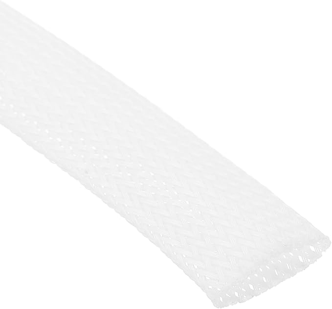 uxcell Expandable Sleeving,1 3/16-inch 10ft Cable Sleeve, White