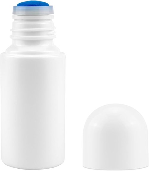 Skiennix 50ml Refillable Roll-On Bottles - 10 Pack Liquid Applicator for Essential Oils & Cosmetics | White