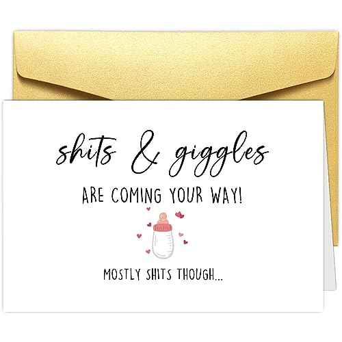 Funny Baby Shower Congrats Card for New Parents, Pregnancy Announcement Gift for Family Friends, Hilarious Newborn Hello Card