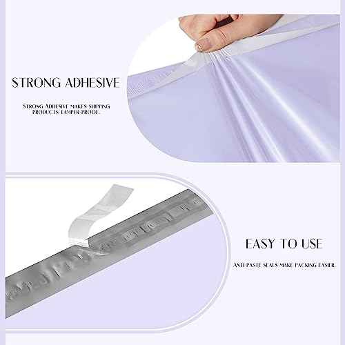 Metronic Large Poly Mailers 14.5x19 50PC, Waterproof Shipping Bags for Clothing, Tear-resistant Mailers Poly Bags for Small Business Suppliers, Strong Ahensive Self Seal Mailing Bags in Lilac Purple