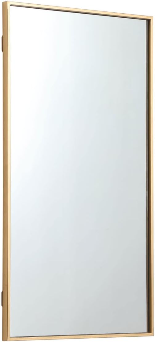 Elegant Decor Eternity 36" x 20" Contemporary Metal Frame Mirror in Black