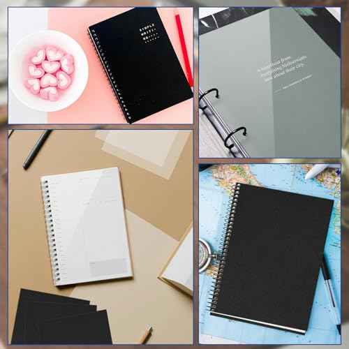 60 Pack 8.5x11 Inches Binding Covers and Backs Set, Letter Size Quality Un-Punched Report Covers, 30 Pcs 10mil Clear Binding Covers 30 Pcs 12mil Black Plastic Covers for Home Office School