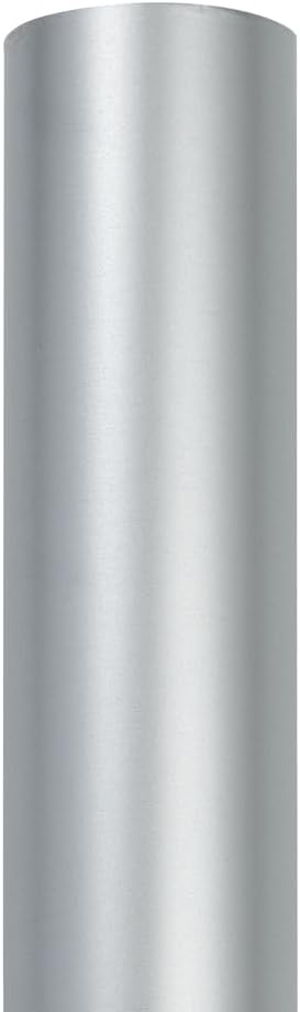 JAM Paper Gift Wrap - Matte Wrapping Paper - 26.3 Sq Ft (17 in x 18 Ft) - Matte Silver Foil - Roll Sold Individually