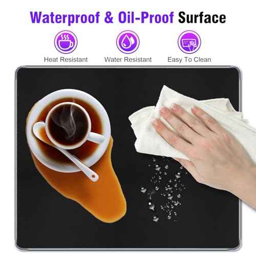 Black Mouse Pad, Soft Comfortable Support & Smooth High Precision Fabric Mousepad, 8.3 x 10.2in Portable Size Small Mouse Pad, Anti-Slip Rubber Base, Mousepad for Desk, Gaming, Office