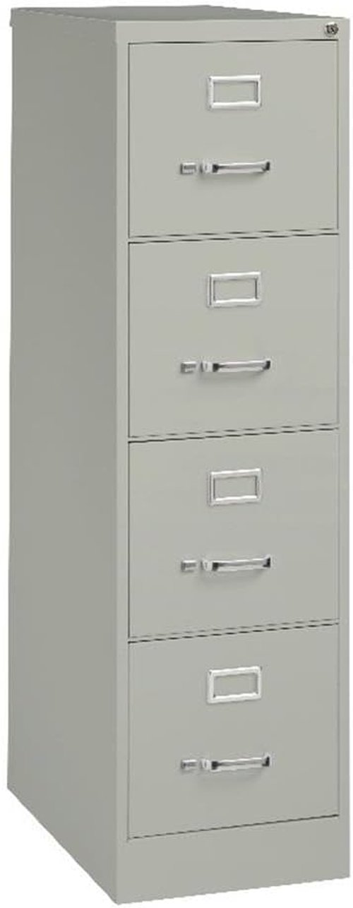 Scranton & Co 25-Inch Vertical Filing Cabinet - Lockable Gray Metal Storage for Office or Home Use