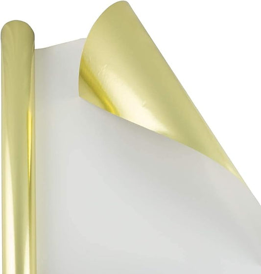 JAM Paper Gift Wrap - Metallic Wrapping Paper - 25 Sq Ft - Gold Foil - Roll Sold Individually