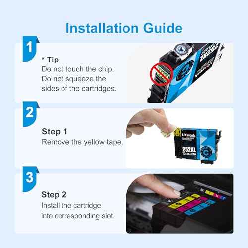 Uniwork 252XL Ink Cartridges 8 Pack, Remanufactured for 252XL Ink Cartridge for Epson Printer 252 XL 252XL Ink Cartridges Combo Pack for Workforce WF-3640 WF-3620 WF-7110 WF-7710 WF-7720 WF-7620 Ink