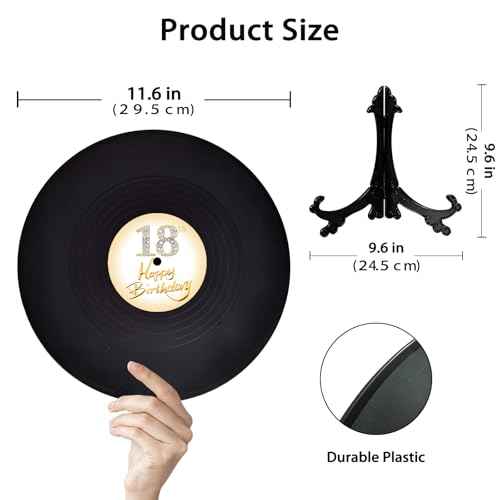 Vinyl Record Sweet 18 Birthday Decorations 11.6"X11.6", 18th birthday decorations Party Favor Sign Poster, 18th Birthday Guest Book Alternative, Great Sweet 18 Gifts for Girls or Boys (18 Years Old)