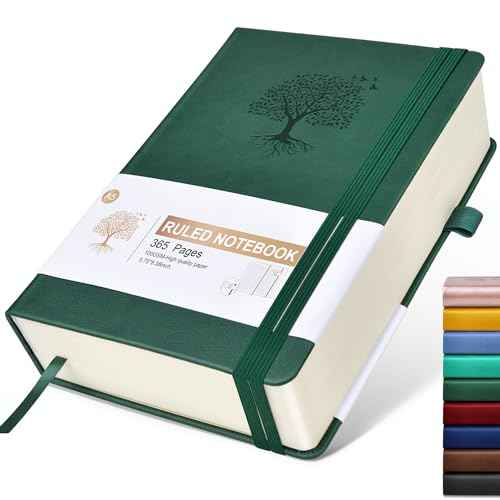 Lined Journal Notebook -365 Pages A5 Thick Journals for Writing Ruled Notebook, Hardcover Leather Journal for Women Men, Daily Journal Notebook for Work, Note Taking, 100Gsm Lined Paper( 5.75'' X