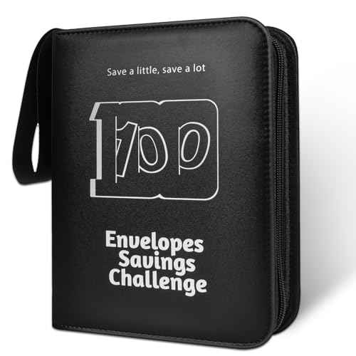 100 Envelope Challenge Binder, 2025 Upgrade 100 Envelopes Money Saving Challenge, Savings Challenges Book with Challenge Tracker to Save $5,050