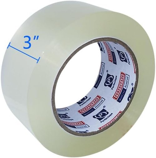 PERFECTAPE Heavy Duty Packing Tape - Ultra Strong 3" x 65 Yards | 6 Rolls, Clear, 390Y Total