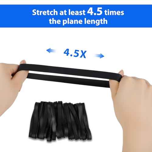 Large Rubber Bands Heavy Duty, 22 Pcs Size 107 Black Rubber Bands, Elastic Bands Suitable for Office Supplies and Trash Cans.