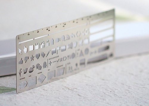 Fascola Stainless Steel Stencil Ruler - Hollow Design for UI Prototyping | Creative Bookmark Accessory