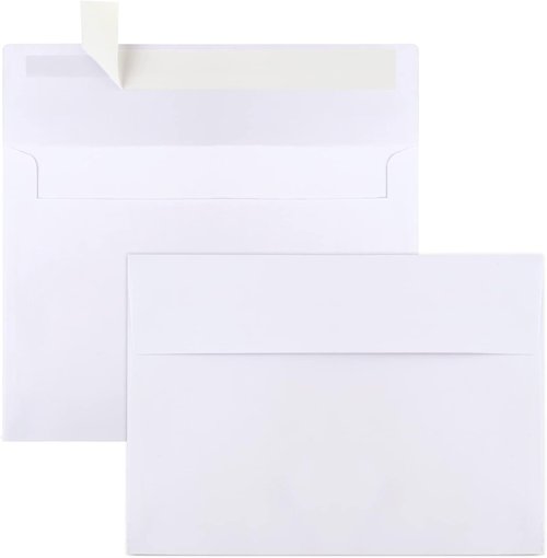 Regine Switzerland 50-Pack White A7 5x7 Envelopes - Self-Seal for Invitations & Greeting Cards