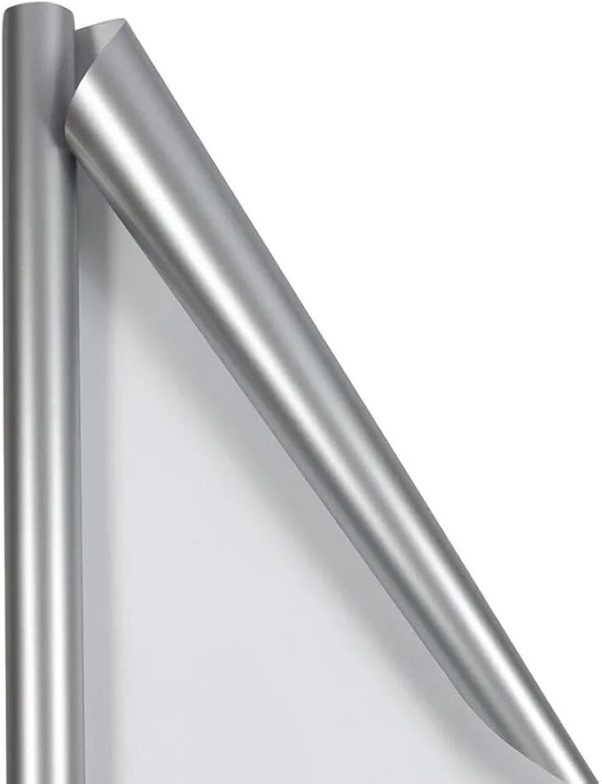 JAM Paper Gift Wrap - Matte Wrapping Paper - 100 Sq Ft Total - Matte Silver - 4 Rolls/Pack