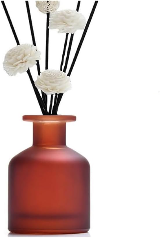 Empty Glass Diffuser Bottles Refillable Glass Container Jar 150ml / 5oz Fragrance Accessories DIY Replacement Diffuser Bottle for Essential Oils Reed Sticks Crafts Spa Home Decoration (Amber)