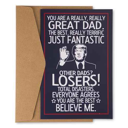 decorluxes Funny Father's Day Gift from Daughter or Son, Humorous Appreciation Greeting Card for Dad, Birthday or Christmas Gift for Him