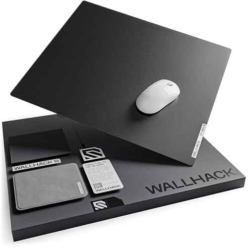 Wallhack 4.0 Glass Gaming MousePad - Professional Esport Mouse Mat with Specialty Surface for Top Speed and Control, Large Tempered Glasspad with Full Silicone Base - (SkyPAD Black,XL 16.92" x 19.29")