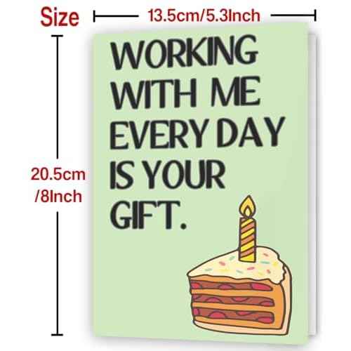 Funny Birthday Card for Coworker, Hilarious Office Birthday Card for Boss Friends Coworker, Working With Us Everyday Is Your Gift