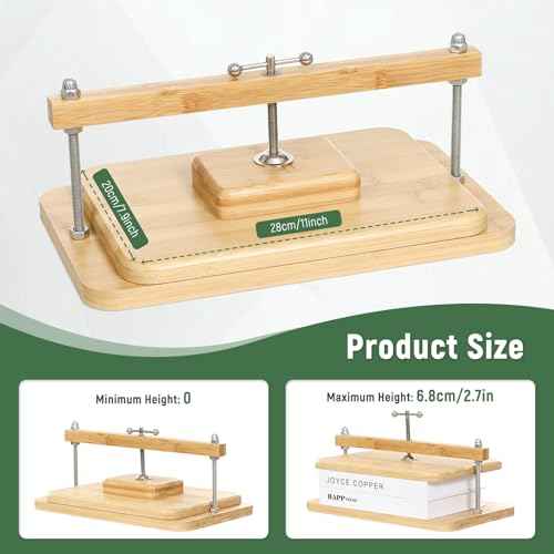 JFNoraiva Book Press, 11 * 7.9 in Bamboo Wooden Book Binding, Portable Books Binding for DIY & Beginners Bookbinding